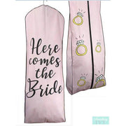 Light Pink Garment Bag - Here Comes the Bride Ring Garment Bag, Wedding Gown Bags, Bride Garment Bags-Something Ivy