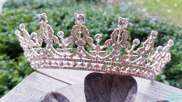 Light Rose Gold Crown - Sweet 16 Crown - Quince Crown Tiara-Something Ivy