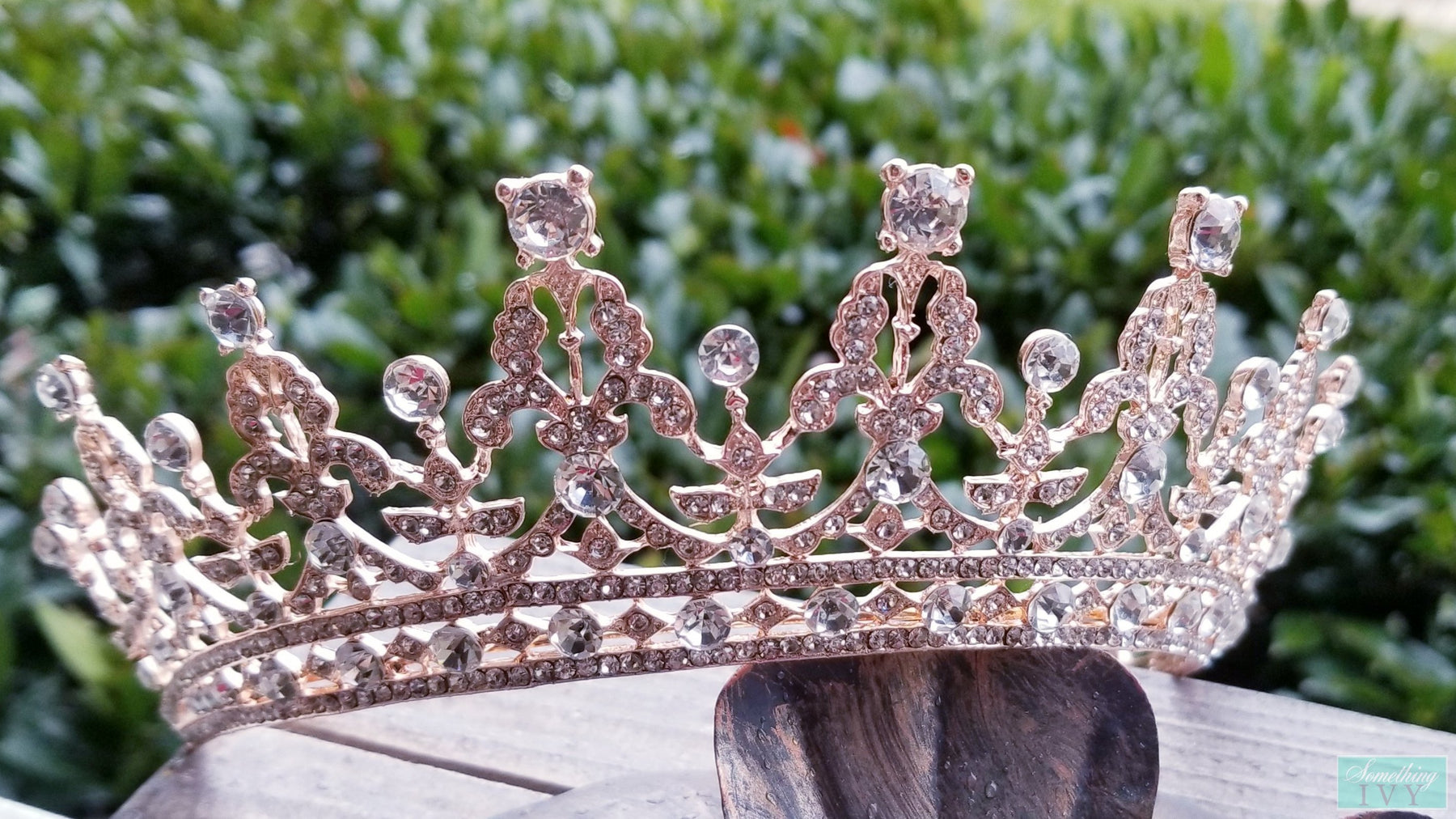 Light Rose Gold Crown - Sweet 16 Crown - Quince Crown Tiara – Something Ivy