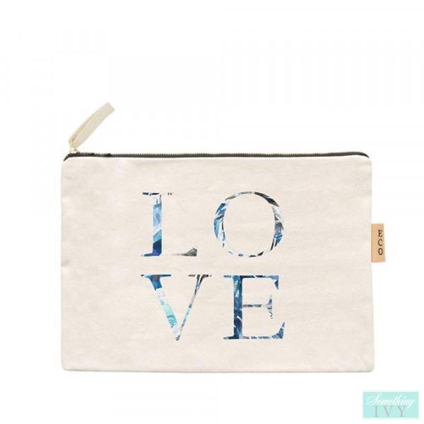 Love Zippered Cotton Canvas Bag-Something Ivy
