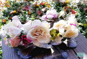 Multi Color Flower Crown Wreath - Boho Bridal Headpiece - Natural Wedding Hair Wreath - Bridal Halo - Flower Crown-Something Ivy