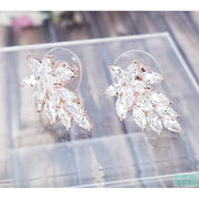 Rose Gold Cluster Earrings - Rose Gold Cluster Earrings - Rose Gold Rhinestone Earringss-Something Ivy