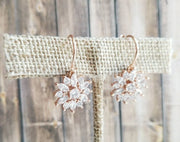 Rose Gold Cluster Marquis Earrings - Rose Gold Earrings - Rose Gold Rhinestone Earrings -Rose Gold Dangle Earrings-Something Ivy