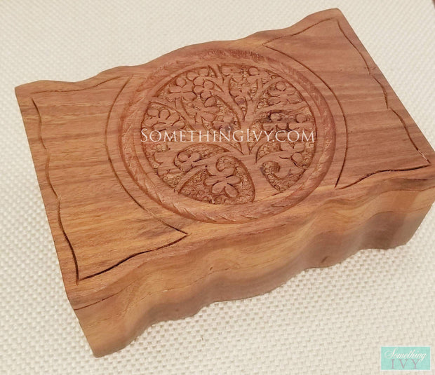 Tree Of Life Hand Carved Wooden Box - Tree Of Life Gift Box - Tree Of Life Wood Box -Tree Of Life Jewelry Box - Tree Of Life Offering Box-Something Ivy