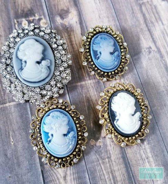 Vintage Cameo Brooches Lot - Cameo Brooches - Wedding Cameo Brooches - Antique Cameo Brooch -Something Ivy